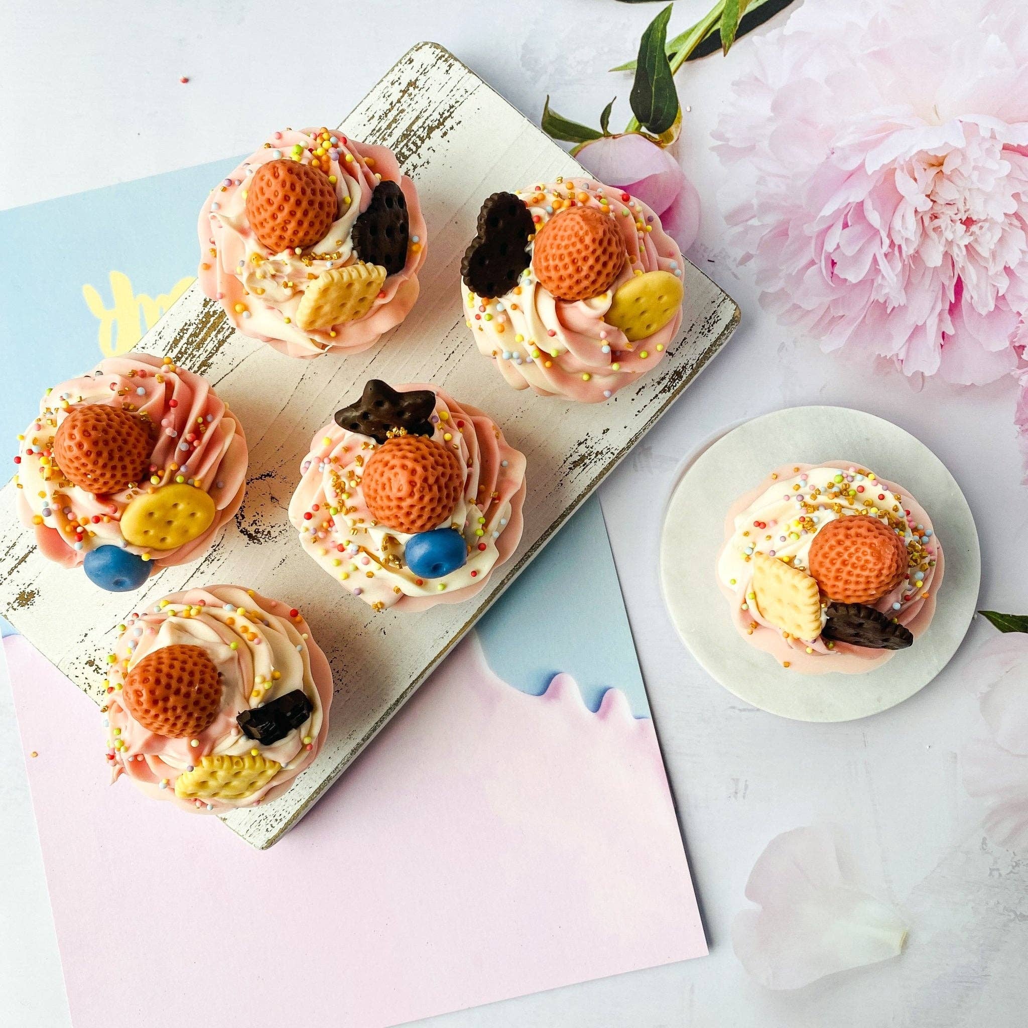 Cupcake & Smiles Handmade Soap Bar | Strawberry Milk Scent