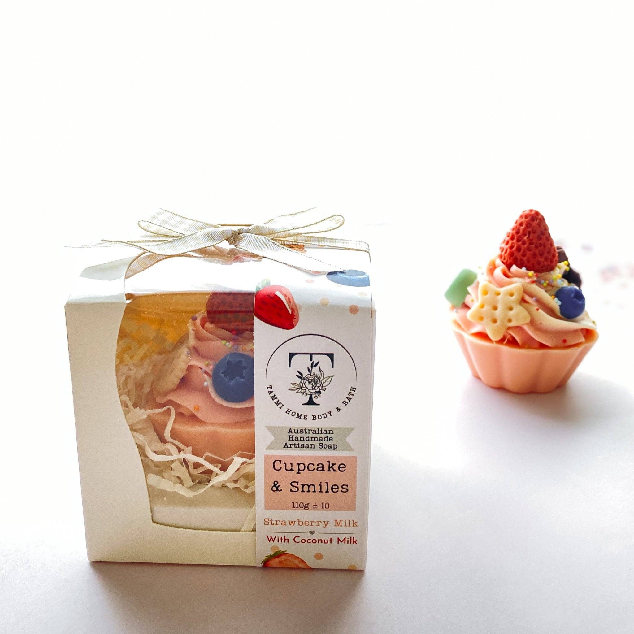Cupcake & Smiles Handmade Soap Bar | Strawberry Milk Scent