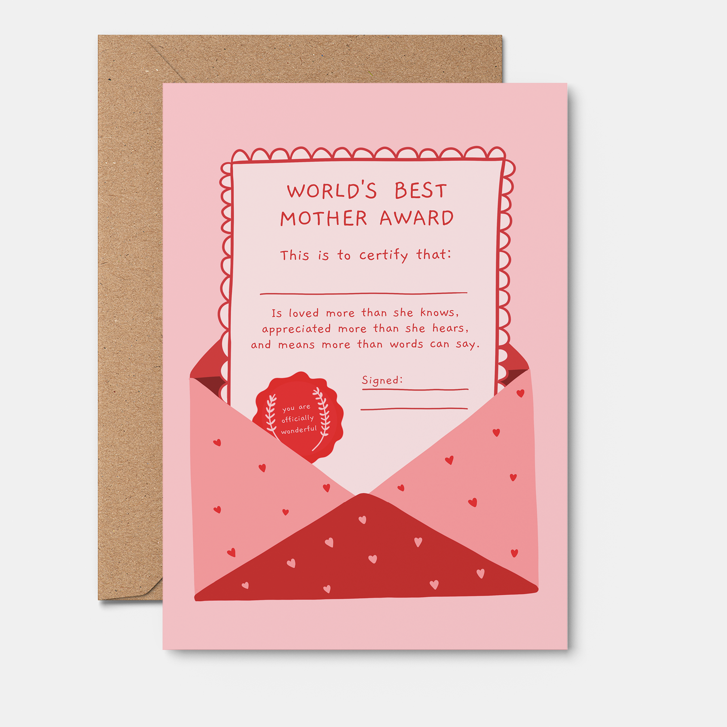 Mother's Day Card | World's Best Mother Award Card