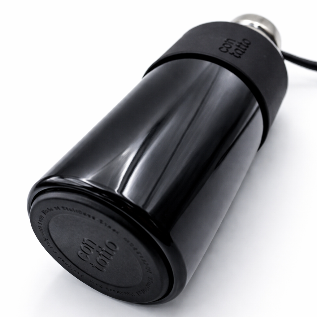 Black and silver ombre stainless steel water bottle