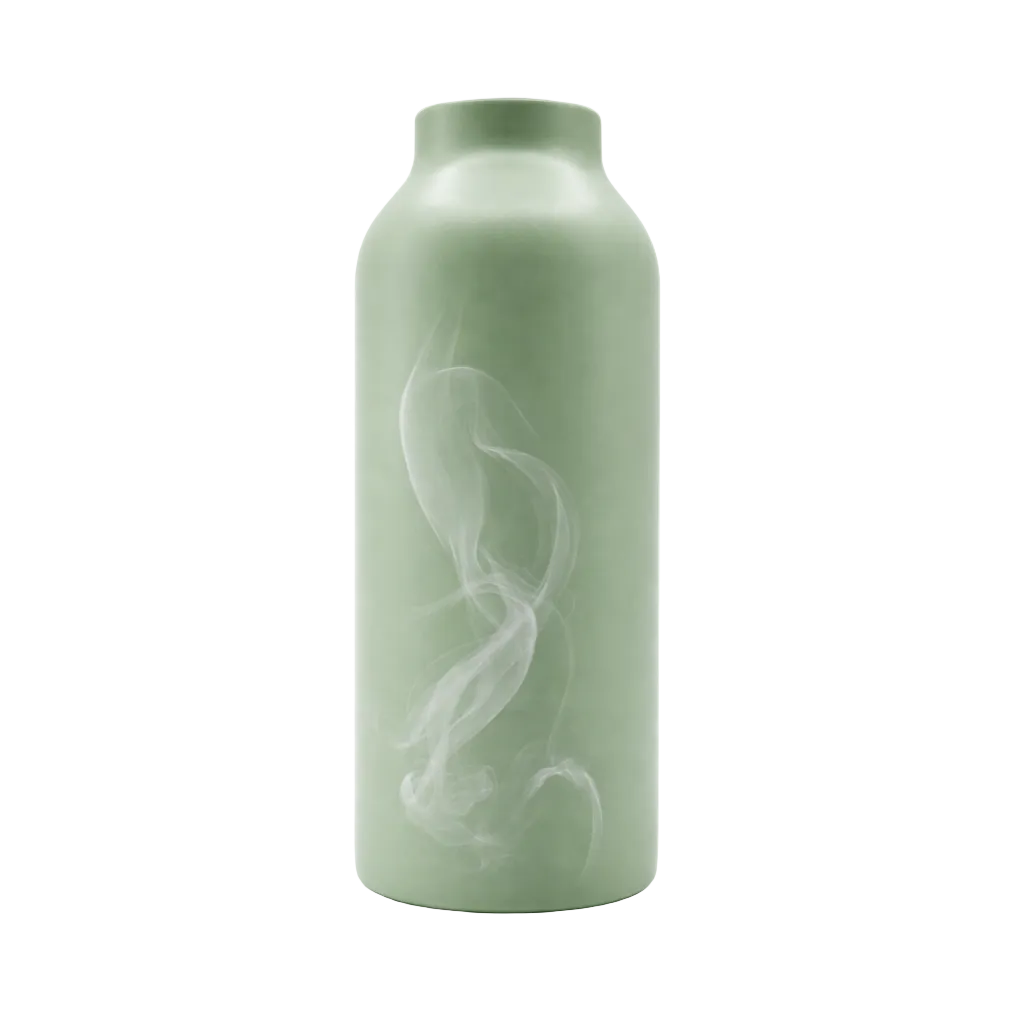 Green wispy design con-tatto water bottle design