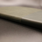 Soft textured olive green A5 journal cover close up