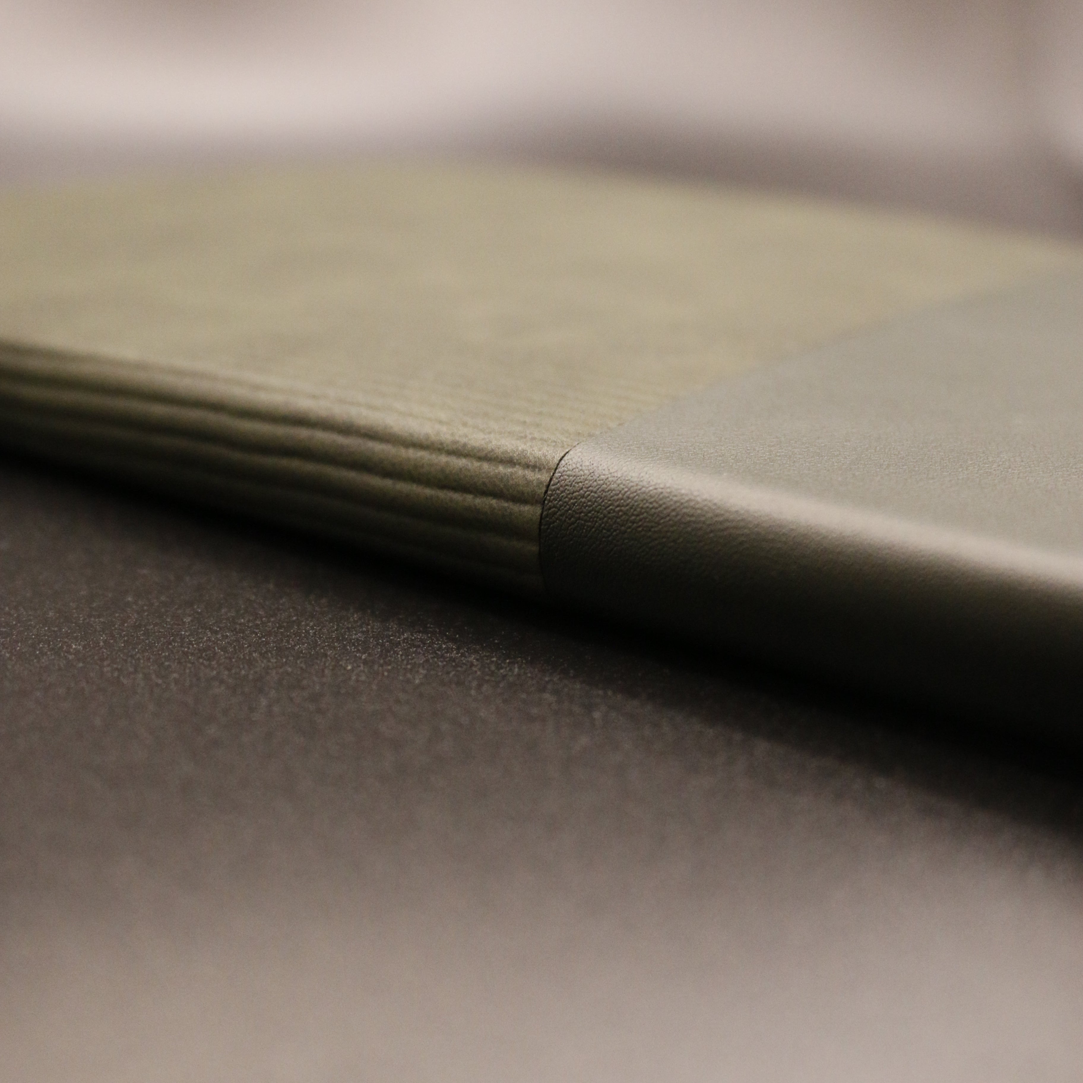 Soft textured olive green A5 journal cover close up