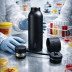 Black stainless steel water bottle, personalised gifting delivered by GOTSENT.