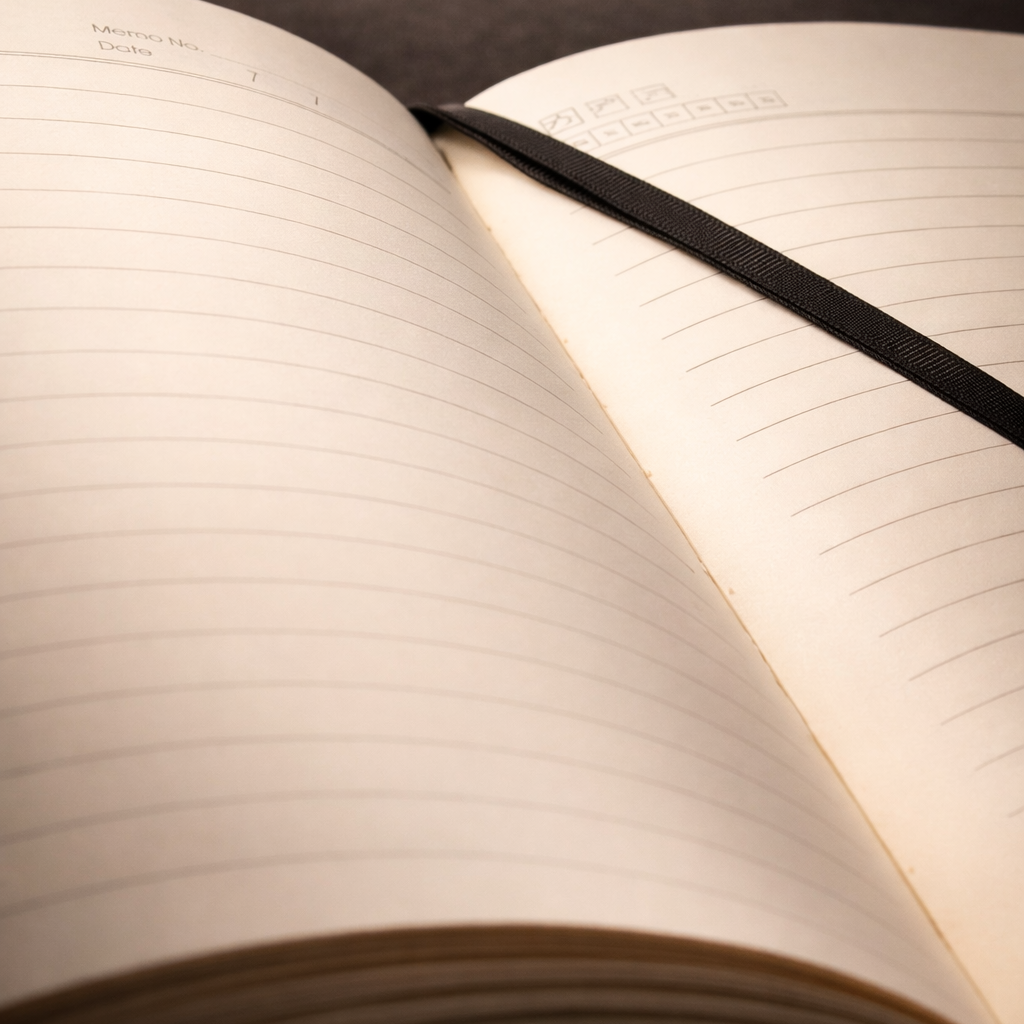 A5 Journal pages with weather selection, date column and memo note. 