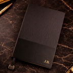 Personalised A5 Black soft touch cover journal by GOTSENT