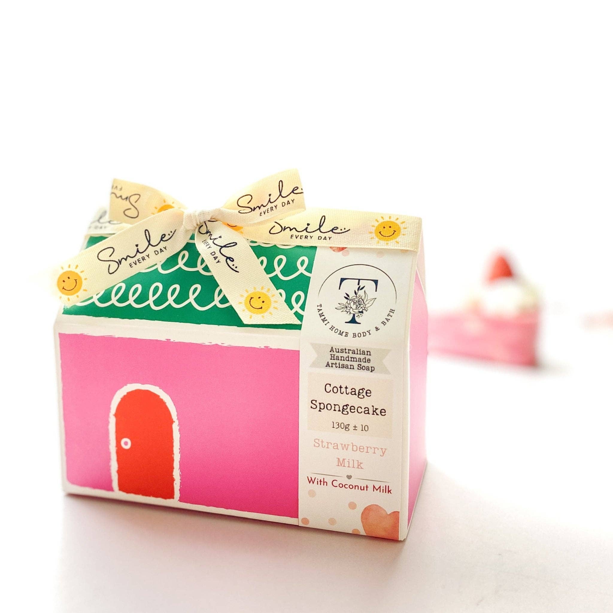 Cottage Spongecake Handmade Soap Bar | Strawberry Milk Scent
