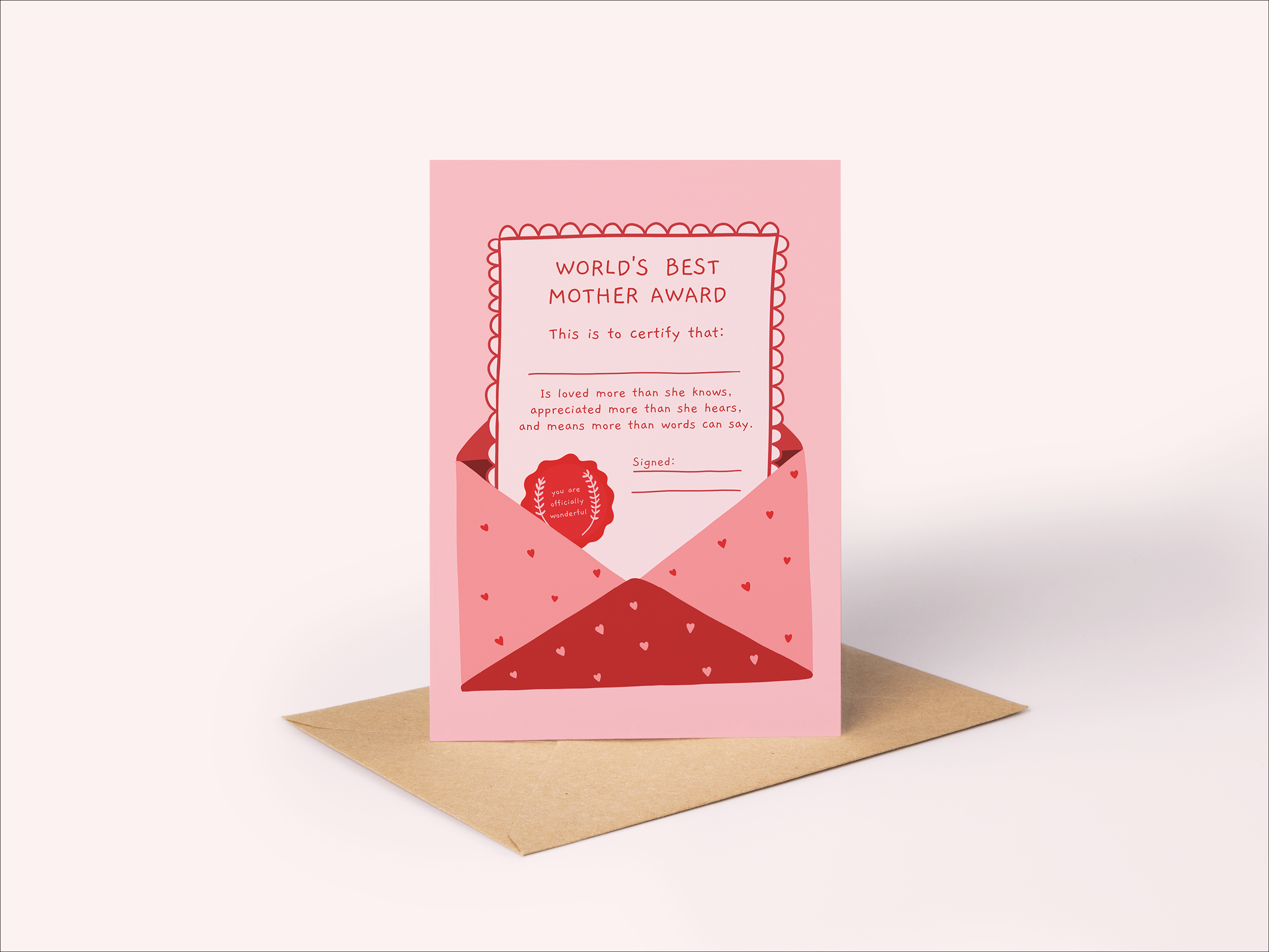 Mother's Day Card | World's Best Mother Award Card